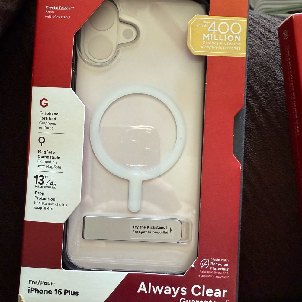 Always Clear iPhone 16 Plus Case with Kickstand